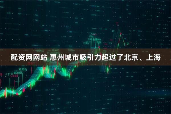 配资网网站 惠州城市吸引力超过了北京、上海